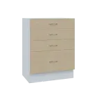 MS - 6Z41 spodní skříňka, 4-zásuvková, 908x654x600, korpus bílý, čílka bříza světlá